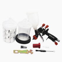 1.2MM 스프레이건 1.0MM 노즐 키트 400CC/250CC 탱크 에어 페인트 믹싱 컵 및 어댑터 포함 미니 스프레이 건, [03] TWO TANK