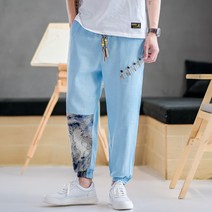 리넨 배기 팬츠 드로스트링 스키니 캐쥬얼 바지남자 차이나 패치워크 린넨 조거 긴바지 클래식 A266 4995386974