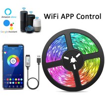 ColorRGB 5050 LED Wifi 스트립 조명 음악 동기화 테이프 Alexa 파티 룸 장식 TV 백라이트, 02 WIFI_03 3m