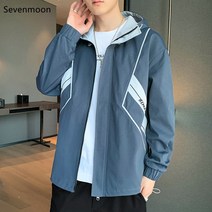 Sevenmoon 여름남자 데일리 경박스럽다 오버핏 간략하다 도안 재킷 코트