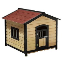 개집 애완견집 강아지방석 단단한 나무 개 방수 고양이 쓰레기 야외 발코니 강아지 빌라 애완 동물 사계절 범용 사육장 Z, 24.pure-red A1 - XL