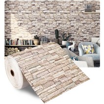 폼블럭벽지 방한폼 단열 포인트 벽돌 DIY 3D 벽돌 롤 자기 접착 벽지 화이트/블루/핑크/그레이 부드러운, 06 B_04 70cmx2m