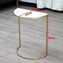 반원형테이블 북유럽풍 미니멀리즘 사이드테이블 티테이블, 40x20x50cm 대리석 스탠드