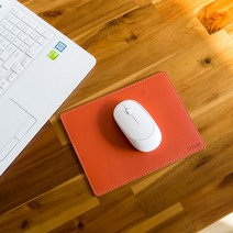 모두샵 천연 가죽마우스패드 이니셜각인 수제마우스패드 방수마우스패드, 각인안함, 베이지