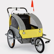 자전거 트레일러 웨건 카라반 연결장치 트윈유모차 2인승 후방 트레일러, 초록, 1개