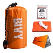 비비색 1인용텐트 초경량텐트 인용 비상 쉼터 서바이벌 Bivy 튜브 텐트 키트 열 담요 SOS 슬리핑 백 방수 생존 장비, Orange