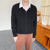 노카라 롱 집업 캐시미어 오버핏 남자 니트 가디건 카라 송지오 빅사이즈 가을 정장 체크 숄