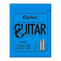 Orphee 금속 일렉트릭 기타 현 세트 RX 시리즈 연습 6 각형 탄소강 6 현 기타 부품 악기, [01] RX15