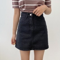 아담블링 / [핏대박] 모던 흑청 데님 스커트
