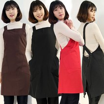 하랑이플 엑스자단추앞치마(FREE BIG) 빅사이즈 바리스타 주방 업소용앞치마, 엑스자단추(BIG)-브라운