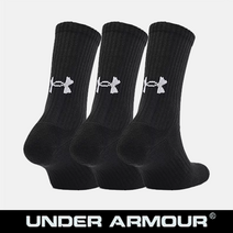 언더아머 코어 크루 삭스 3팩, 블랙