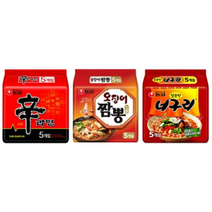 신라면 5개 + 오징어짬뽕 5개 + 너구리 5개, 1세트