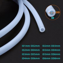 테프론호스 우레탄 테브론튜브 Arvin-3D 프린터 1M PTFE 튜브 Teflonto TL-Feeder Hotend Rostock Bowden, 06 ID3mm OD6mm