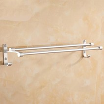 매장 식당 화장실 2단 실버 수건걸이 타공식수건걸이