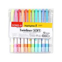 동아 트윈라이너 소프트 형광펜 (12색세트), 단품