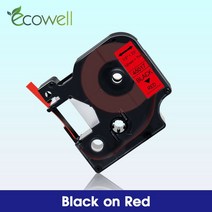프린터 서플라이Ecowell 멀티 컬러 45013 호환 Dymo D1 라벨 테이프 12mm LabelManager 210D 160 280 용 리, 01 6mm, 04 Black on Red