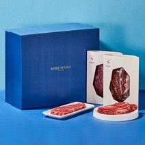미쓰하누 1++(9)암소한우 선물세트 꽃등심 채끝 부채살 갈비살 구이모듬, 시그니처3호 기본포장본세트, 1kg