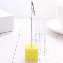 데코와바 메모꽂이 사진 명함 메모집게, 옐로우