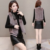 모피 조끼 가을 겨울 2021 새로운 통합 짧은 모조 밍크 젊은 재킷
