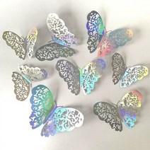 12pcs 3D 나비 벽 장식 스티커 데 칼 아트 DIY 비행 결혼식 홈 파티 보육 교실 사무실 Dcor, [04] 12pcs colored