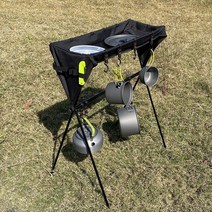 캠핑조리대 나혼자산다캠핑테이블 캠핑히어로테이블 캠핑캐비넷 난로테이블 화로대테이블 야외 캠핑 선반 알루미늄 합금 옷 보관 옷걸이 피크닉 걸이, 천으로