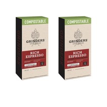 그라인더 커피 캡슐 리치 에스프레소 10개 Grinders Compostable Coffee Capsules Rich Espresso, 2팩