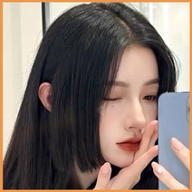 앞머리 가발 사이드뱅 옆머리 부분 가발 추천 패션 헤어 스타일 위그 스타일링 연출 머리숱 고민 민머리 트렌드 여친 룩 매력 어필 디자인 외출 데이트 애교머리 풀뱅 얼굴소멸 히메컷, 옆머리2p-블랙