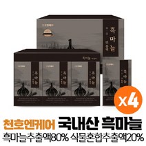 천호앤케어 국산 흑마늘 진액 즙 추출액 블랙푸드 17가지 원료 배합 명절 설 추석 부모님 건강 선물 세트, 4박스, 30포