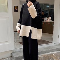 떳다그녀 드림데이 배색 폴라니트