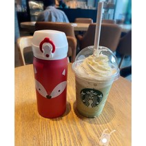 2020 스타벅스 보온병 써모스텀블러 원터치 보온보냉 텀블러, 붉은 여우 350ml