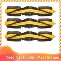 에코백스 N8 프로 yeedid Vac 하이브리드/맥스/스테이션 로봇 진공 롤러 용 예비 메인 사이드 브러시 커버 Hepa 필터 걸레 천, [18] 3 main  brushes