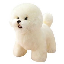비숑 강아지 인형 동물 실사 모형 리얼한 장난감 선물, 흰색 비숑 프리제 35cmx16cm28cm