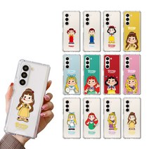 9C9C 페코 짱 갤럭시 Z폴드5 투명 젤하드 캐릭터 범퍼 케이스, 프린세스B 미녀페코