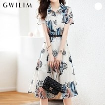 (귈림) 벨티드 진주상식 카라 원피스(GBMOP135P)