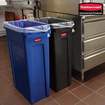 러버메이드 슬림짐 쓰레기통 대용량휴지통(60L/87L), 3) 스윙뚜껑, 회색, 1개