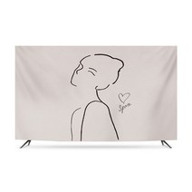 명화 티비 TV 덮개 가리개 인치 종류별 무지개 럭셔리 거실 모니터 먼지 커버 42 55 65 75 액자 풍경 HA11, 52인치 우아한