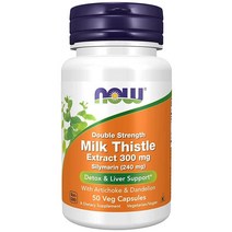 NOW Foods - 실리마린 밀크씨슬 추출물 아티초크와 민들레 함유 17680 1 205682, 50 Count (Pack of 1)
