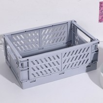 크리스마스 소품 선물 뮤직박스 오르골 집들이 오르골 색 정리 보관 바구니 케이스 접는 학생 데스크탑 바구니 테이프 편지지 플라스틱 접이식 컨테이너 보관 상자, 25.5 x 15 x 9.7cm, 회색