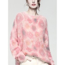 바이스타 여성 보카시 플라워 무지개 루즈 니트 SD082015