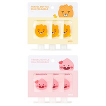 카카오 리틀프렌즈 뷰티 여행용 튜브세트 30ml 3P 액체 용기 리틀어피치, 5개