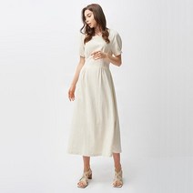 여우짓을하다 스퀘어 넥 린넨 롱 원피스 2 COLOR
