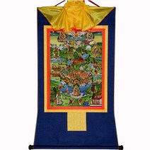 탱화 티벳 천주 석가모니 경면주사 thangka 표구사 탱화 불화 달마도 참선 불교미술 간다라 수제 티베트 탕카 회화 예술 8가지 형태의 그린 타라 카디라바니 젯순 돌마 0, xl(120cm-82cm), 파란색
