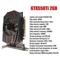 [해외] 비디오 카드 gtx 1050ti750ti650ti550ti 128bit gddr5 nvidia pci-express 3.0 듀얼 냉각 팬이 있는 16x hdmi 카드, 협력사, 1-gtx550ti 2GB