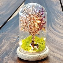 기타 바보사랑[숲앤숨]LED 유리돔 안개나무 무드등-프리저브드 나만의레터링, 퍼플트리