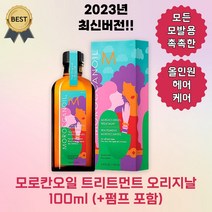 2023년 New! 모로칸 헤어 아르간 오일 트리트먼트 오리지날 100ml (+펌프 포함) 모든 모발용 즉각 흡수! 잔여감 없음, 100ml (펌프포함)
