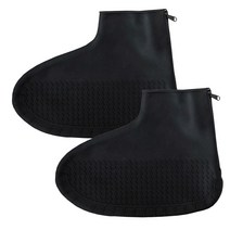 에이치앤아이 실리콘 신발방수커버 레인부츠 레인슈즈, 250mm, 블랙