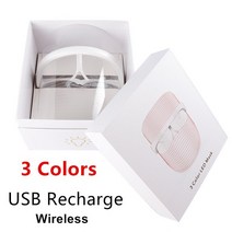 갈바닉 얼굴 목 마사지기 45도 온열 LED EMS미세전류 이온도입 감응식 음파 진동 USB충전식 3/7 색 LED 페, 01 3 Colors