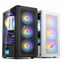 앱코 NCORE 식스팬 미들타워 케이스 풀 아크릴 루나르 레인보우 화이트