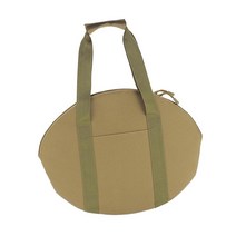 손잡이가 달린 무쇠 프라이팬 가방 그릴 팬 보관 가방, 455x355x22mm, 옥스포드 천, 카키색 옷감