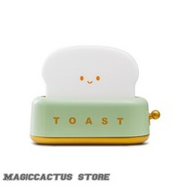 라이트테라피 취침등귀여운 야간 조명 토스트 램프 LED 충전식 책상 타이머 포함 휴대용 침실 옆 수면, 03 green